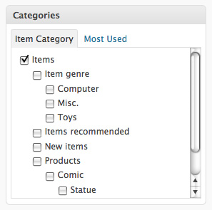 Category option field Category option field