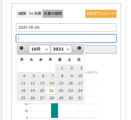 集計期間を日付指定可能