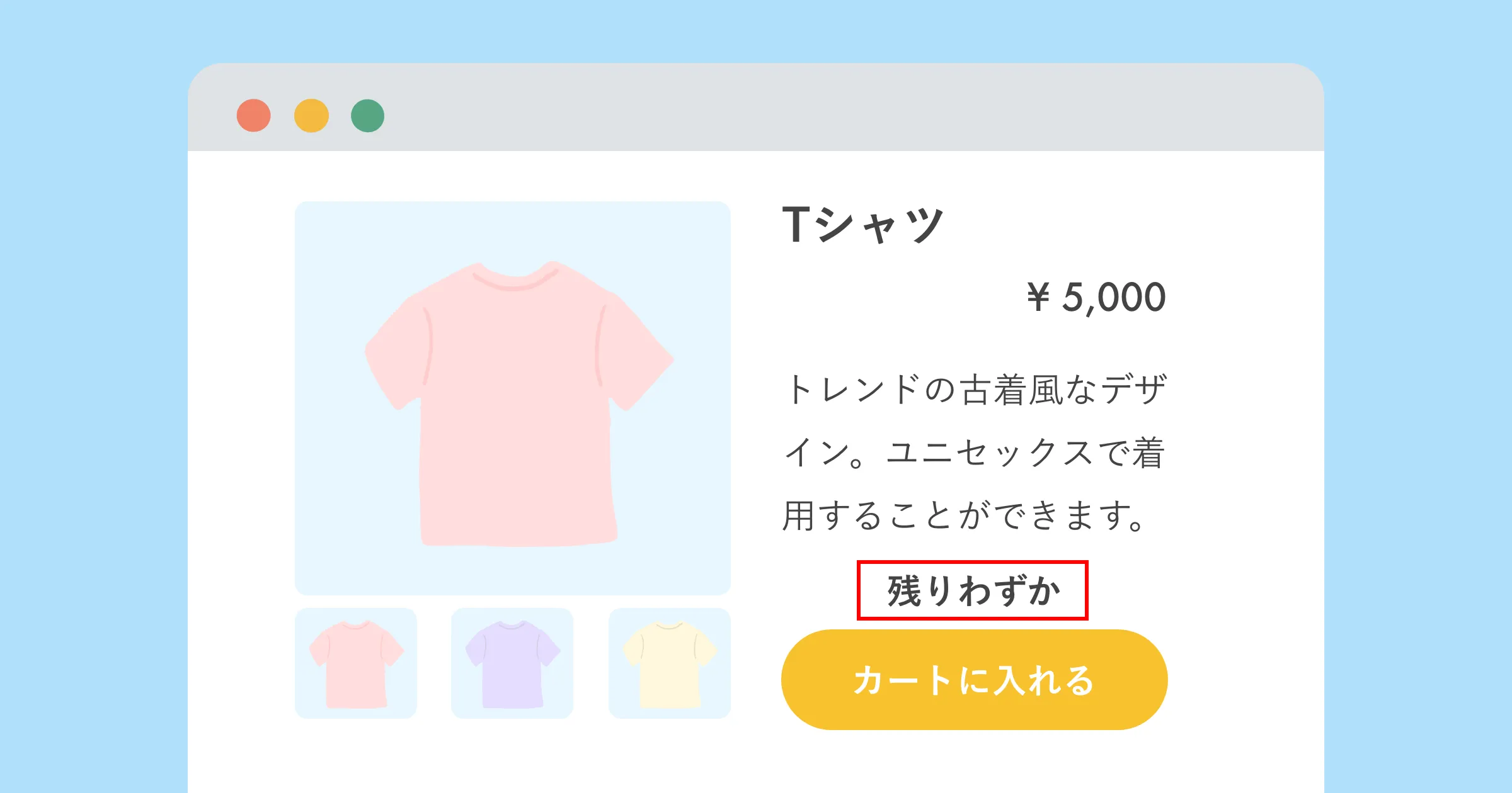 在庫状態を表示するイメージ画像