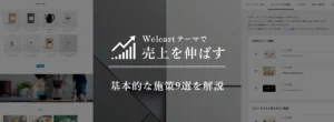 「Welcartテーマで売上を伸ばす！基本的な施策9選を解説」記事のキービジュアル画像